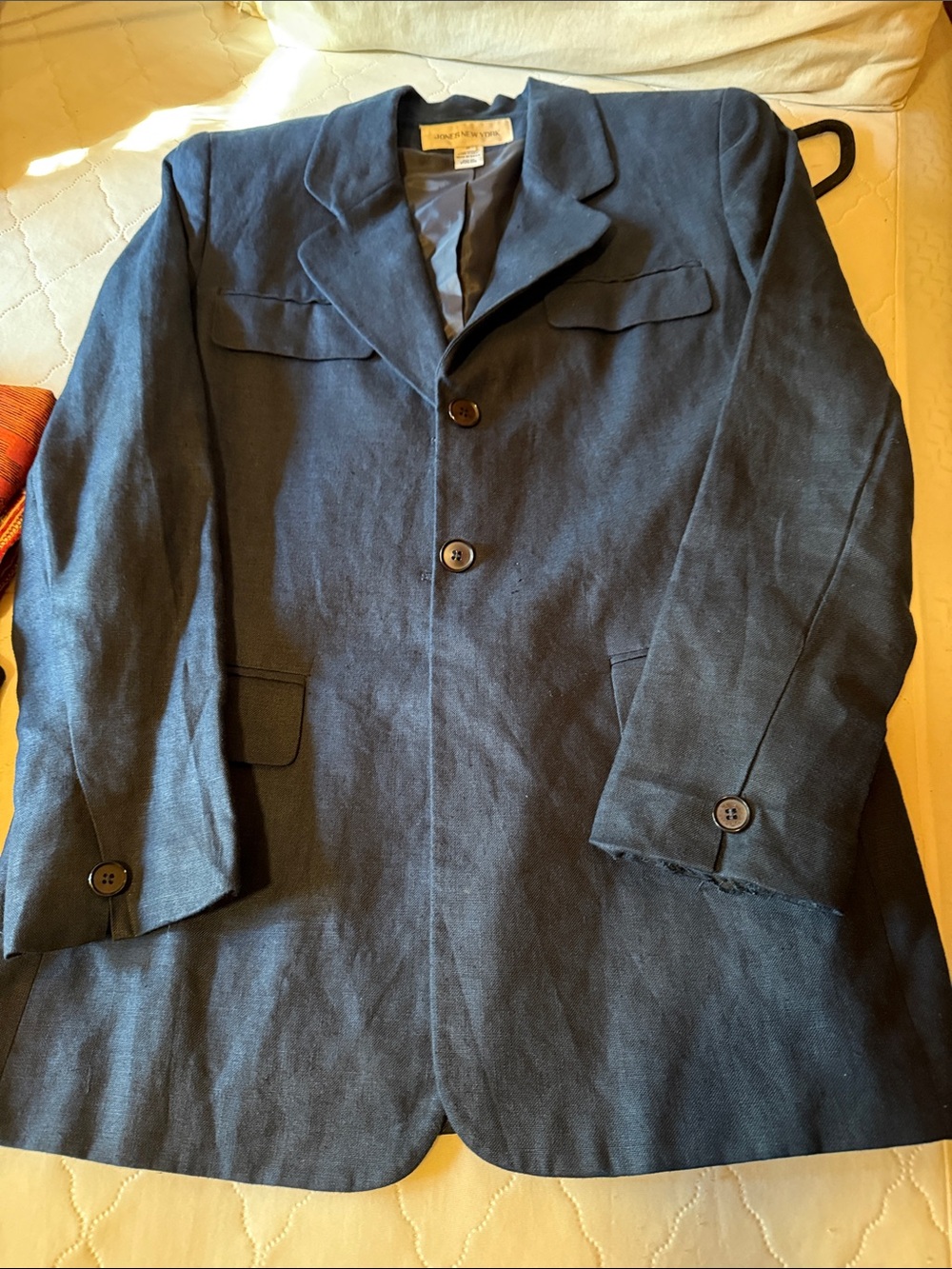 Jones of New York Navy Blue linen blazer